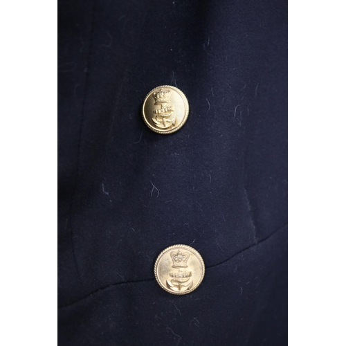 117 - Antique British Royal Navy officers frock coat, two lines of five gilt brass Navy buttons