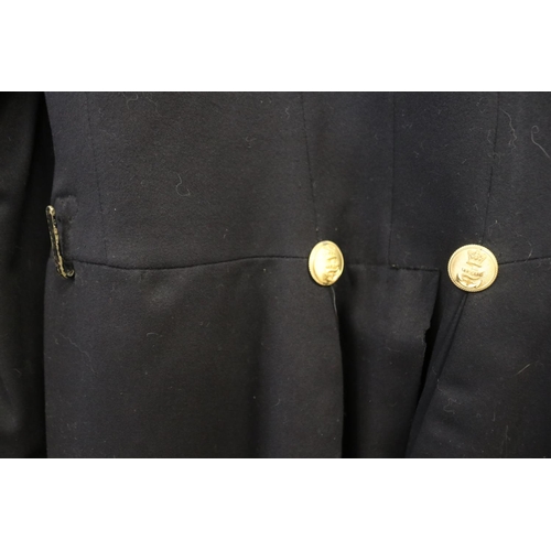 117 - Antique British Royal Navy officers frock coat, two lines of five gilt brass Navy buttons