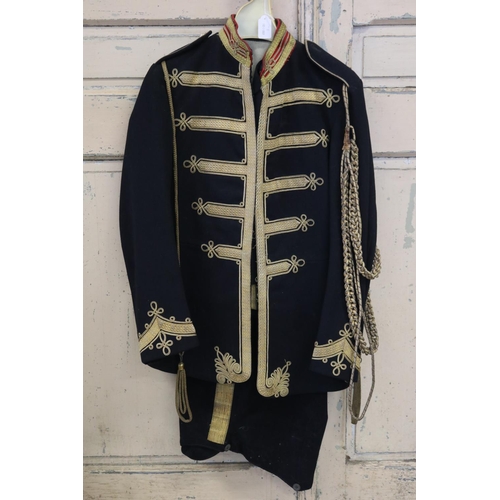 120 - Royal Artillery Bandsman Tunic, dark navy blue wool tunic with white frogging decoration to the fron... 