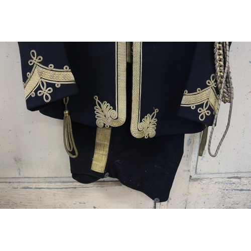 120 - Royal Artillery Bandsman Tunic, dark navy blue wool tunic with white frogging decoration to the fron... 