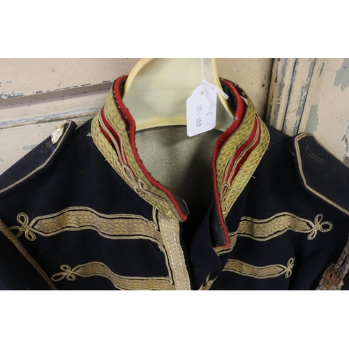 120 - Royal Artillery Bandsman Tunic, dark navy blue wool tunic with white frogging decoration to the fron... 