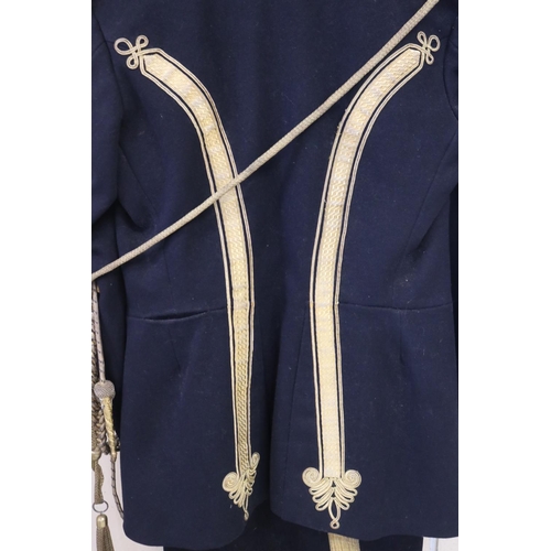 120 - Royal Artillery Bandsman Tunic, dark navy blue wool tunic with white frogging decoration to the fron... 