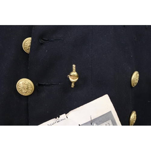 121 - Antique Royal Navy Officers pattern 1901-  tail dress coat, with attached Prince Albert jubilee meda... 