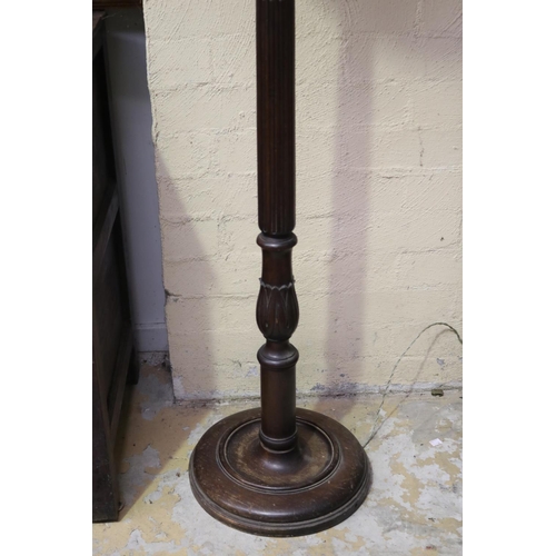291 - Vintage tall carved and fluted standard lamp, approx 190cm H