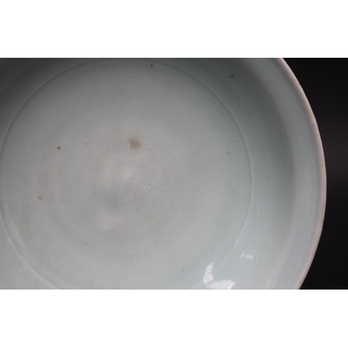 319 - Large antique Chinese Longquan glazed porcelain bowl, likely Southern Song Dynasty, rim chip, approx... 