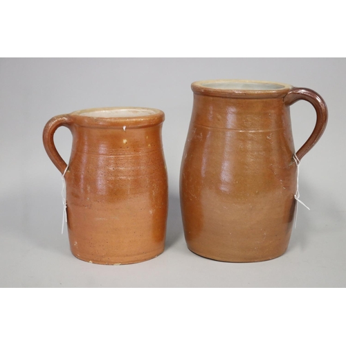 364 - Two French stoneware jugs, approx 23cm H and shorter (2)