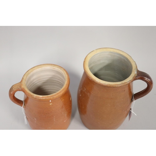 364 - Two French stoneware jugs, approx 23cm H and shorter (2)