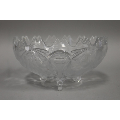 331 - Pressed and cut glass footed fruit bowl, approx 14cm H x 25cm Dia