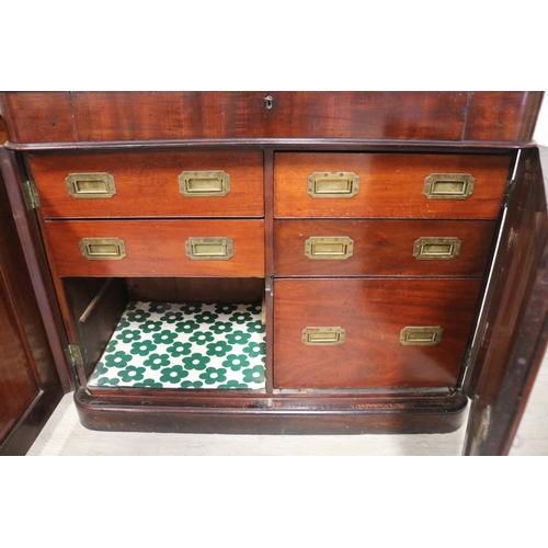 335 - Antique 19th century two door cabinet, with single log cutlery drawer above two arched panelled door... 