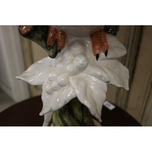 361 - Italian ceramic parrot lamp, A/F to base, approx 87cm H