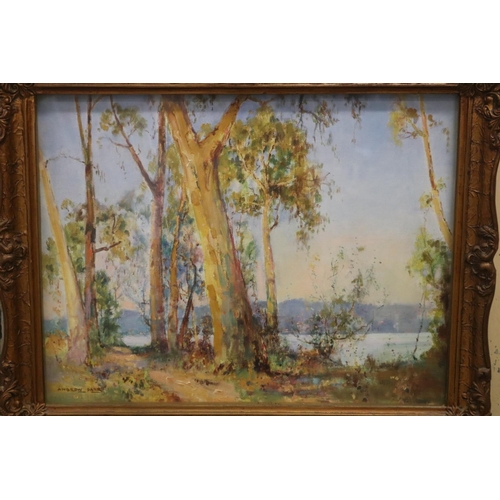 402 - Andrew Park (Working 1940s-60s) Australia, The river path, oil on board, signed lower left. Provenan... 
