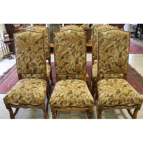 363 - Set of six French high back mutton bone frame dining chairs, with upholstered backs & seats (6)