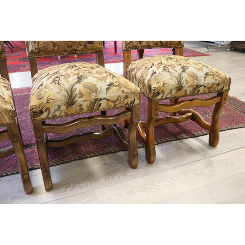 363 - Set of six French high back mutton bone frame dining chairs, with upholstered backs & seats (6)