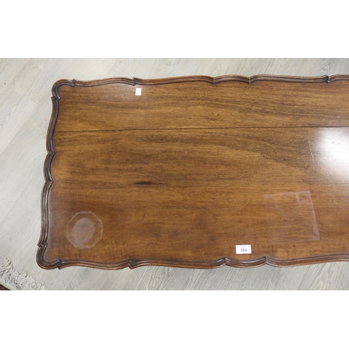 360 - Georgian style shaped edge coffee table, of rectangular shape, approx 45cm H x 107cm W x 55cm D Prov... 