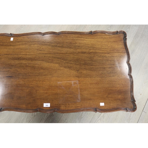 360 - Georgian style shaped edge coffee table, of rectangular shape, approx 45cm H x 107cm W x 55cm D Prov... 