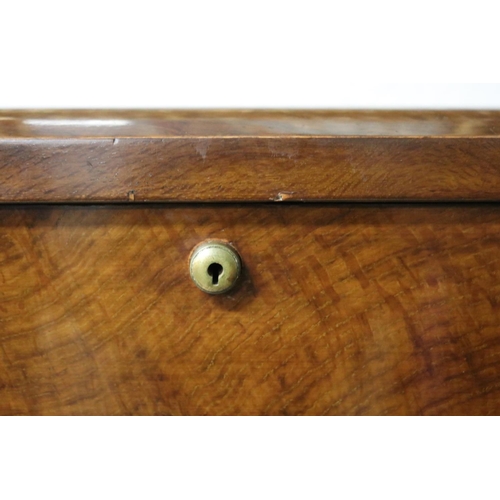 313 - Hordern family secretaire cabinet. Antique figured walnut twin pedestal secretaire cabinet, with wel... 