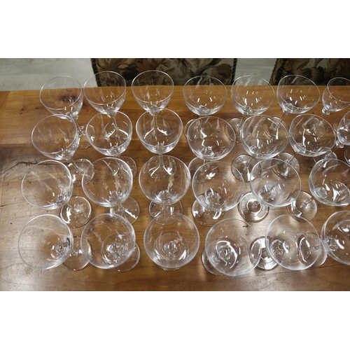 408 - Extensive Daum Bolero pattern crystal glasses, circa 1970's, setting for twelve (60 pieces) Provenan... 