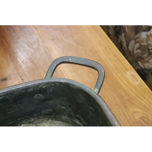 416 - Antique French copper fish kettle / turbotiere, approx 14cm H x 67cm L x 49cm D