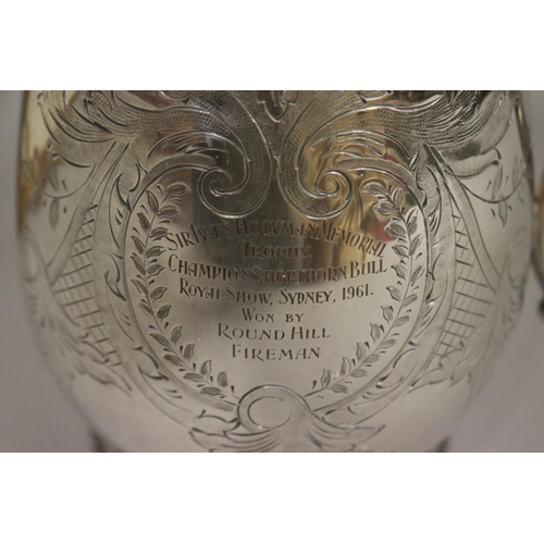 90 - Should read - Silver plate trophy jug retailed by Drummond & Sons of Melbourne, for the Champion sho... 