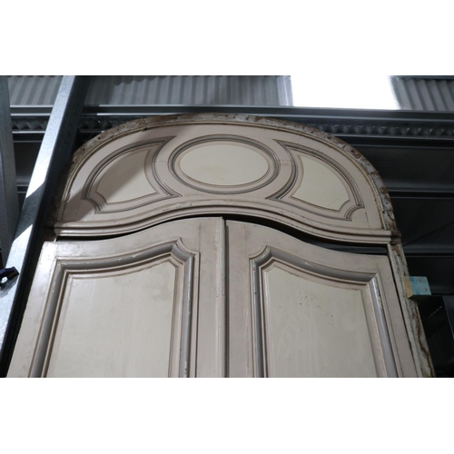 25 - Antique 19th Century building entrance of arched design, to include pair of thick solid doors & fram... 