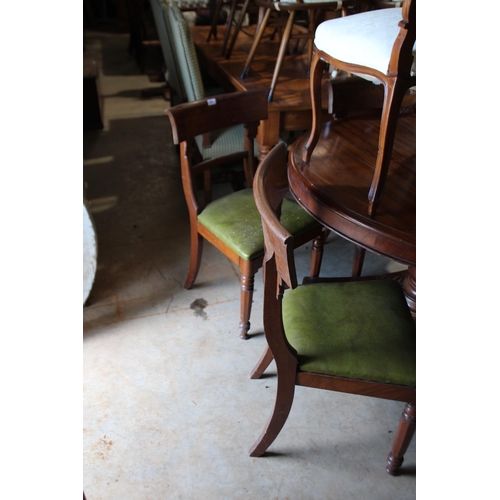 64 - Five antique mid 19th century mahogany spade back dining chairs, turned tapering sectional front leg... 