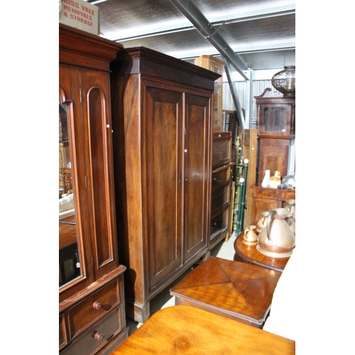66 - Antique French Louis Phillipe two door armoire, approx 221cm H x 142cm W x 63cm D
