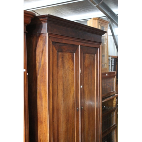 66 - Antique French Louis Phillipe two door armoire, approx 221cm H x 142cm W x 63cm D
