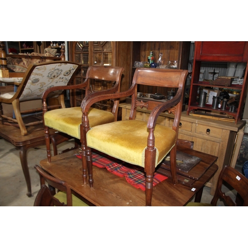 68 - Set of eight antique Regency mahogany dining chairs, comprising two arm chairs and six side chairs (... 