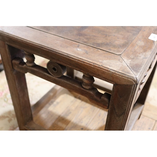 133 - Antique Chinese hardwood stool or low table, approx 49cm H x 41cm Sq