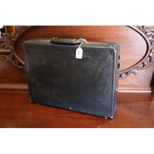 141 - Italian Futura black leather brief case, approx 44cm x 34cm