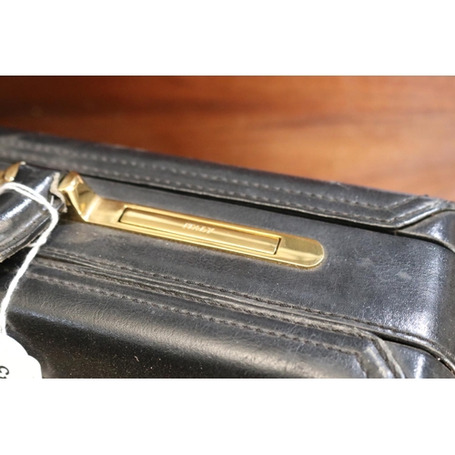 141 - Italian Futura black leather brief case, approx 44cm x 34cm