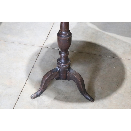 275 - Antique English George III mahogany snap top wine or tea table (A/F), approx 59cm Dia x 69cm H