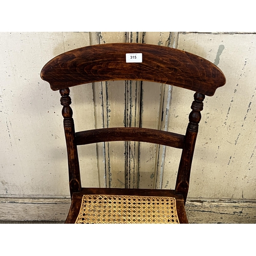 327 - Antique caned seat cottage chair