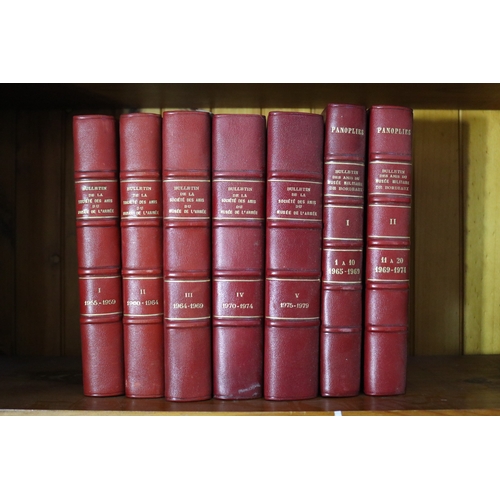186 - Seven editions of French Military interest, red leather spines (7)