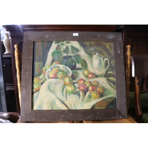 89 - H Pinto- Still life, oil on canvas, signed lower right, approx 49cm x 59cm