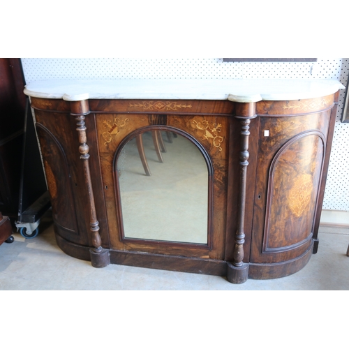 103 - Antique marble topped Credenza, approx 86cm H x 147cm W x 42cm D