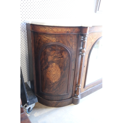 103 - Antique marble topped Credenza, approx 86cm H x 147cm W x 42cm D