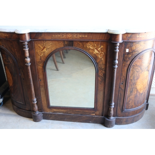 103 - Antique marble topped Credenza, approx 86cm H x 147cm W x 42cm D