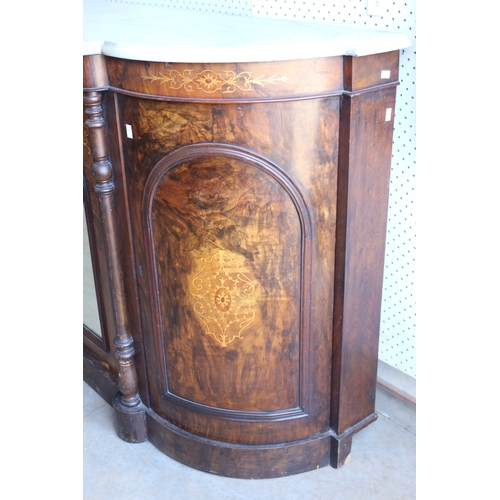 103 - Antique marble topped Credenza, approx 86cm H x 147cm W x 42cm D