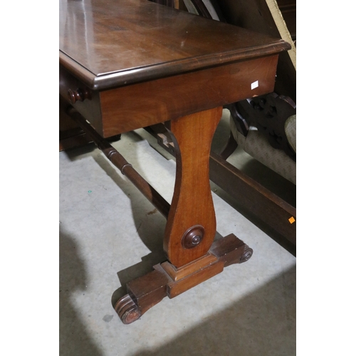 58 - Victorian mahogany hall  table, approx 76cm H x 115cm W x 54cm D