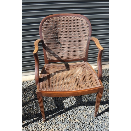 79 - Pair of caned armchairs, cane damaged (2)