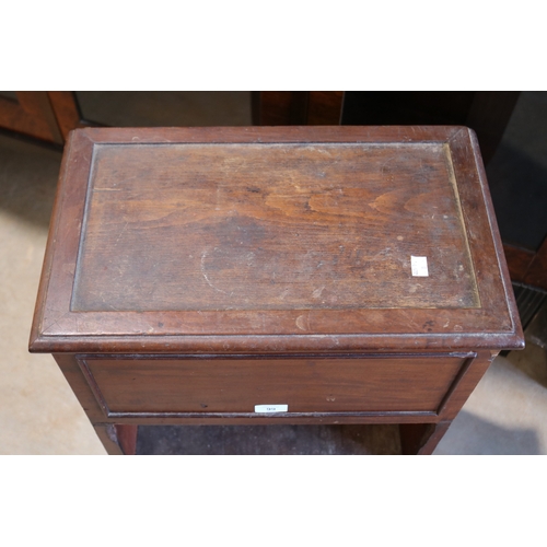 99 - Antique rustic single drawer side cabinet or bedside, standing on turned legs, approx 86cm H x  45cm... 