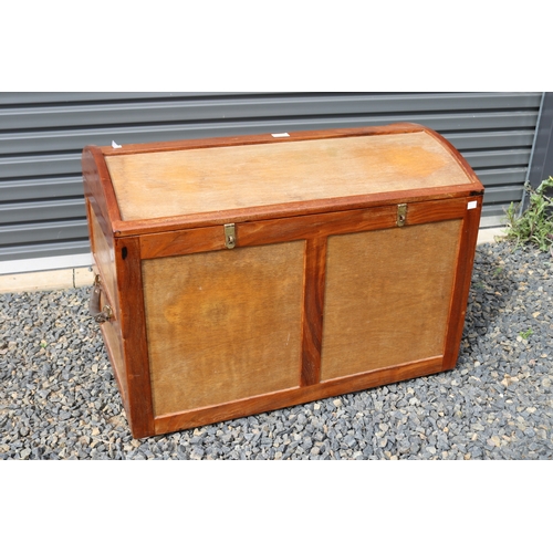 62 - Antique style dome topped blanket or storage chest, approx 58cm H x 81cm W x 52cm D