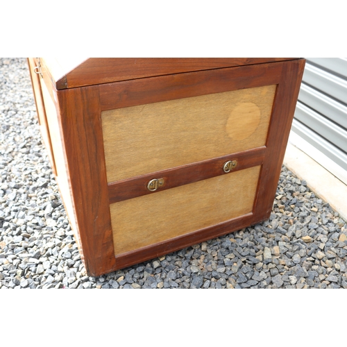 62 - Antique style dome topped blanket or storage chest, approx 58cm H x 81cm W x 52cm D