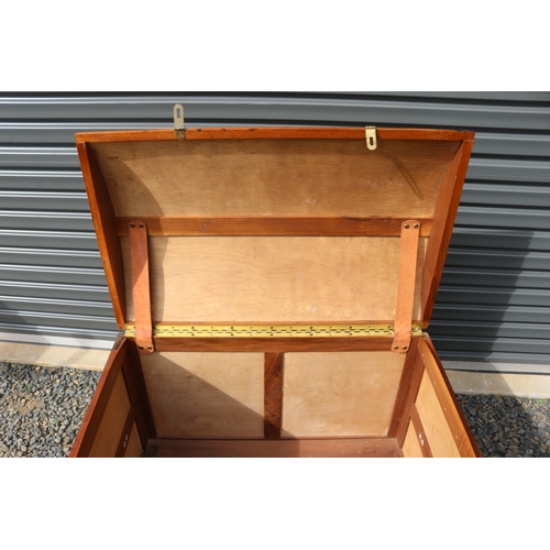 62 - Antique style dome topped blanket or storage chest, approx 58cm H x 81cm W x 52cm D