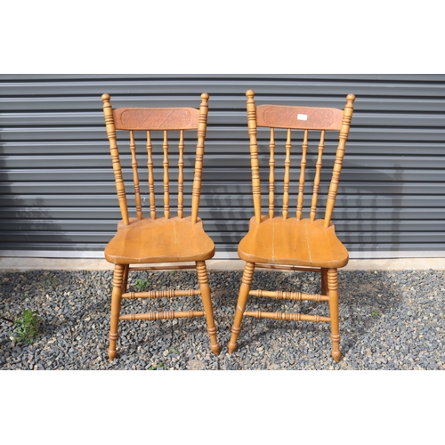 63 - Pair of Australian spindle back kangaroo cottage chairs (2)