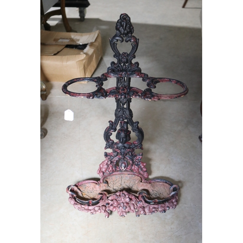 82 - Antique cast iron umbrella stand, approx 71cm H x 40cm W