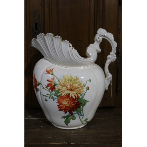 366 - Antique China ewer, approx 32cm H x 28cm W