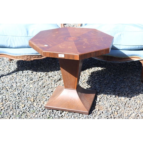 339 - Art Deco octagonal occasional table, approx 54cm H x 64cm Dia