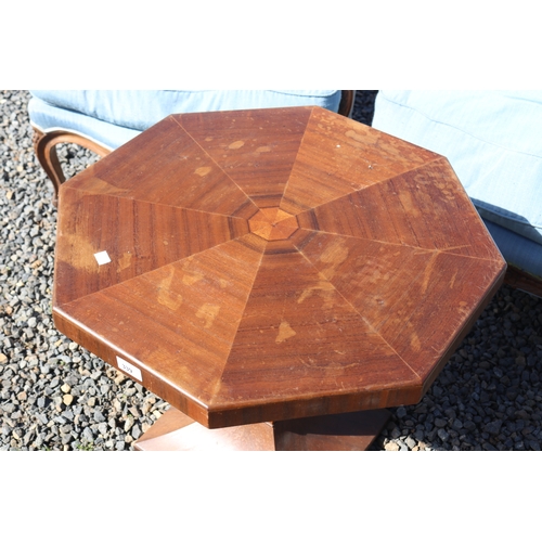 339 - Art Deco octagonal occasional table, approx 54cm H x 64cm Dia